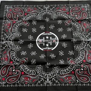 G-Shock Black Bandana with Red & White Paisley Logo